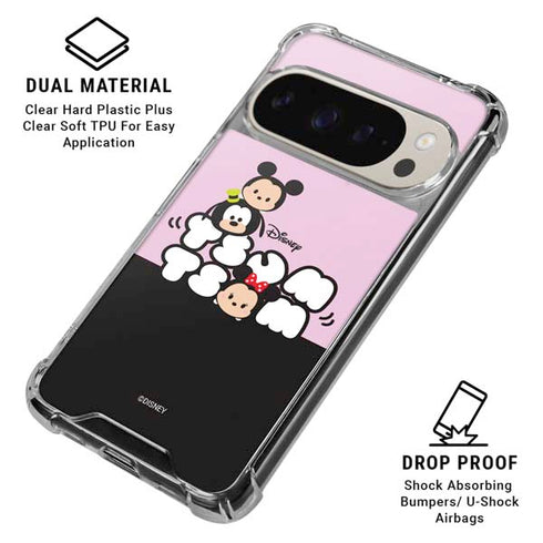 Disney Tsum Tsum Goofy Mickey and Minnie Pixel 9/9 Pro Clear Case